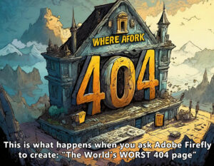 Adobe Firefly: The World's Worst 404 Page"