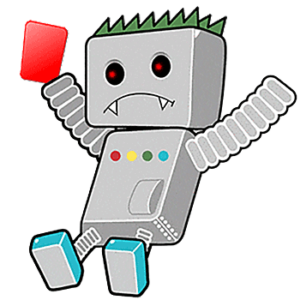 Googlebot with red, glowing eyes