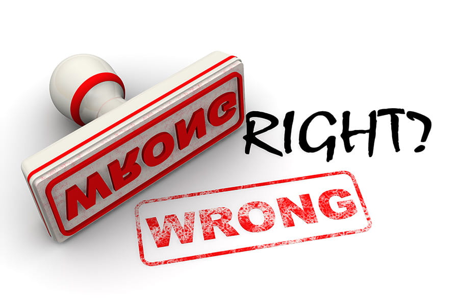 Right and Wrong Rubber Stamp